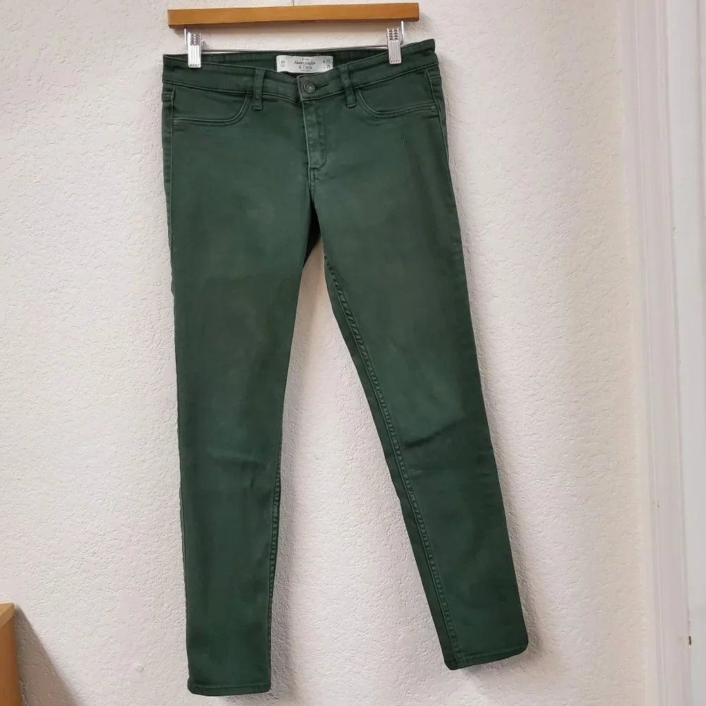 Abercrombie & Finch Skinny Jean Green Women's Size 4 (WP229) - Picture 2 of 8